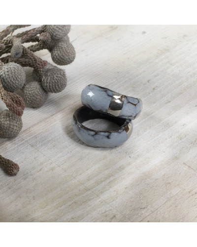 Pelenai su platina — unikalus rankų darbo porceliano žiedas  | sentiments.boutique